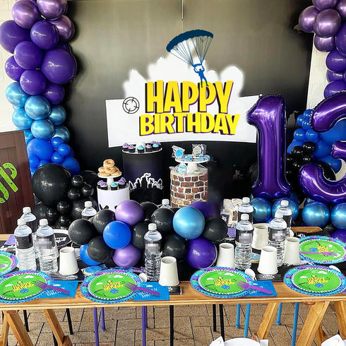 Video Games Party Tableware Supplies - 64pcs Llama Set with Plates, Forks, Napkins for Birthday Decorations