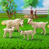 Animal Figures 4pcs Plastic White Goat Action Model, Educational Toys for Science Projects, Birthday Gift, Cake Topper