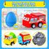 MGparty 24 Pack Prefilled Easter Eggs with Car Toys for Kids Toddlers Bulk Plastic Eggs Pull Back City Truck Vehicles