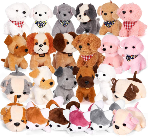 Niceup 24PCS Adopt a Puppy Party Favors Kids Mini Plush Dog Non-candy Easter