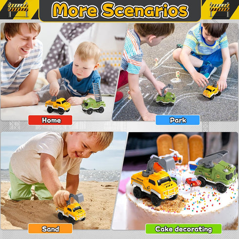 Fajiabao Race Tracks Cars Replacement, Kids Construction Toys Cars with LED Light, Compatible with Most Race Tracks
