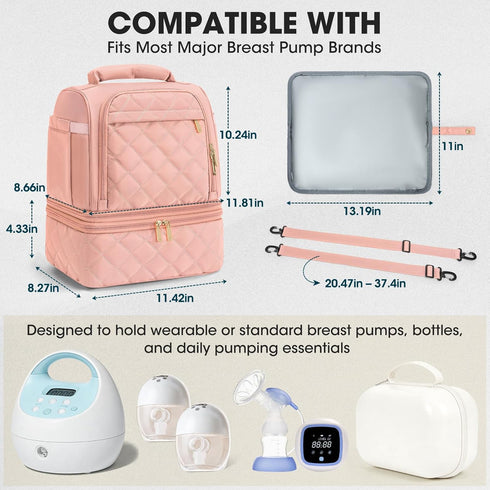 Willow/Eufy/Elvie/Spectra/Medela/Momcozy M5/S12 Pack, RAINSMORE Wearable Breast Pump Bag, Pro, Breast Milk Cooler