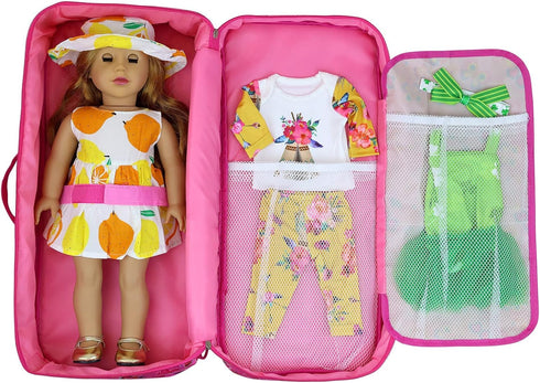 18 Inch Closet ZITA ELEMENT Doll Travel Carrier Case - Crossbody Shoulder Bag for Doll Accessories with Multi-Pocket