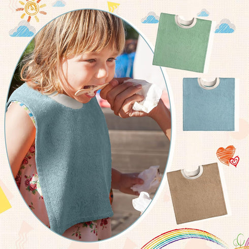 6 Foaincore Pcs Pullover Baby Bibs Cotton Terry Toddler Absorbent Infant for Feeding and Drooling Towel Bib (Fresh