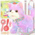 CatchCute Plush Toys Cat for Kids with Leash, Interactive Electronic Kitty That