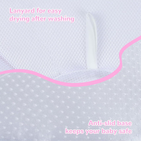Pink Butterfly Baby Bath Pad - Soft Non-Slip Bathtub Mat for Newborns & Infants, Waterproof Bath Cushion with Flower