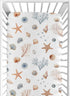 Sweet Jojo Designs Fitted Baby Crib Sheets (Ocean Seashells) for Boys or
