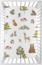 Sweet Jojo Designs Woodland Forest Animals Fitted Mini Crib Sheet - Gender Neutral Baby Nursery