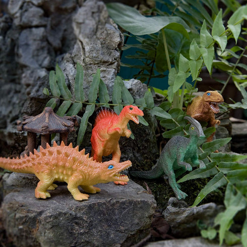 Dinosaurs Toys 12-Pack, 5" to 7" Realistic Dinosaur Figures with Book, Great Gift Set for Kids