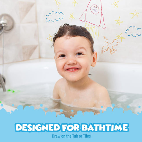 24 Pack Tub Works Smooth Bath Crayons Bath Toy, | Nontoxic, Washable Bath Crayons for Toddlers & Kids | Unique Formula