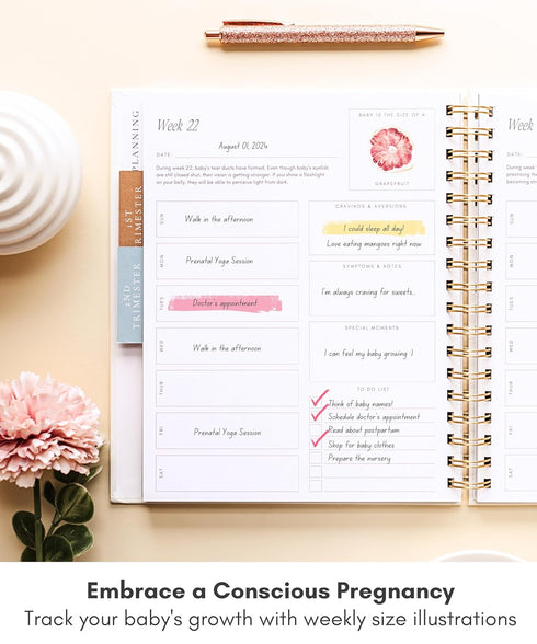 Lamare Pregnancy Journal for First Time Moms Hardcover Pregnancy Planner & Diary Pregnancy Gift for First Time Moms