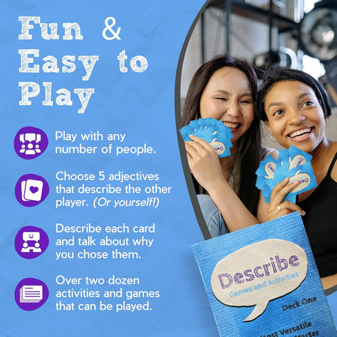 Describe Cards - Deck Two, Expansion 56 Conversation Cards for Families, Therapy, School and More
