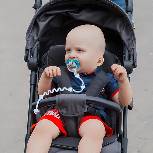 BPA Free Silicone Toy Straps for Baby - Safety Straps for Stroller & High Chair (Red, Yellow, Orange)