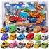18 Pack Assorted Pull Back Car Toys with Storage Organizer Box, Mini Vehicle Set for Child Toddler Birthday Gift