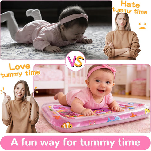 Tummy 0, 3, 6, 9, 12 Yeeeasy Time Water Mat for Girl, Baby Girl Toys for Months, Baby Girl Gifts, Develop Sensory Toys