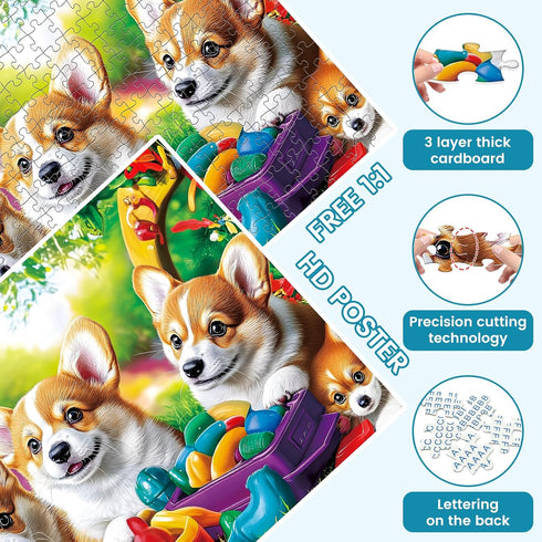 VOLUVOLU 300 300 Entertainment(20.5 15 Pieces Dog Puzzles for Adults, Puppy and Toys Puzzle for Adults Children