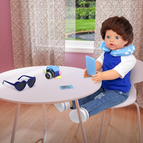 24 18 Inch Set Ecore Fun Pcs Boy Doll Clothes and Accessories Suitcase Play Included Travel Carrier Clothes Camera