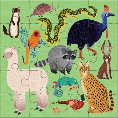 Mudpuppy Land & Sea Animals Magnetic Jigsaw Puzzle, Great for Kids Ages 4+, 2 Magnetic Puzzles, 20 Pieces Each, 6.5” x 6.5”, On-The-Go Magnetic Package, Perfect for Travel, Multicolor