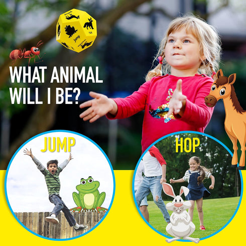 Animal Games Dice, Indoor Recess Activities & Outdoor Dice Games for Kids, Daycare Equipment for Toddlers