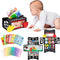 Dr.Rapeti Tummy Time Mirror Toy - 3in1 Black and White High Contrast Double-Sided Foldable Sensory Montessori Toy with
