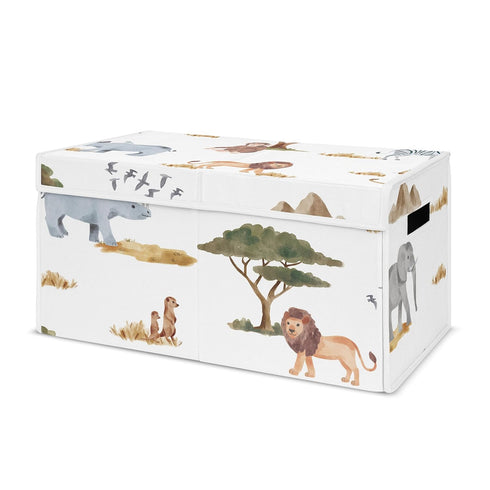 Sweet Jojo Designs Jungle Animals Small Fabric Toy Bin Storage Box Chest