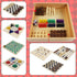 7-in-1 Set Backgammon, Juegoal Wooden Board Game for Kids Adults, Tabletop Combo Classic Travel Portable Board Games