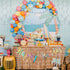 Zonon 9 Pcs Iridescent Party Decoration Disco Happy Birthday Banner, Rainbow Shiny Circle Garlands Holographic Hanging