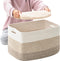 Large Blanket Basket for Living Room, Woven Storage Basket for Toys, Cotton Rope Basket, 22”x17”x12”
