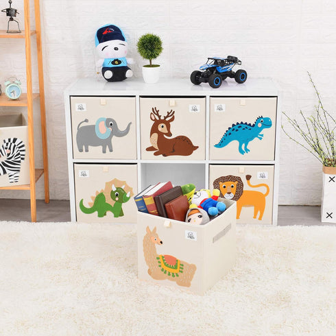CLCROBD Foldable Animal Cube Storage Bins - Fabric Toy Box/Chest/Organizer for Toddler/Kids Nursery, 13 inch