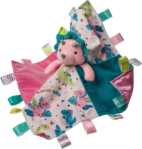 Taggies Stuffed Animal Security Blanket with Tags, Aroar-a-saurus Dinosaur, 13 x 13-Inches