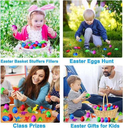 60 Pcs Hatching Dinosaur Eggs Party Favors for Kids, Grow in Water Dino Eggs with Toys Inside