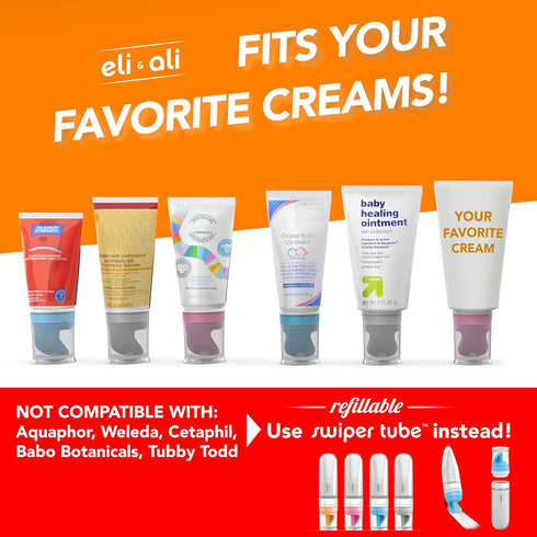 1 Pack Eli & Ali Tush Swiper - Diaper Rash Cream & Butt Paste Applicator - Universal Fit for Most Diaper Creams |