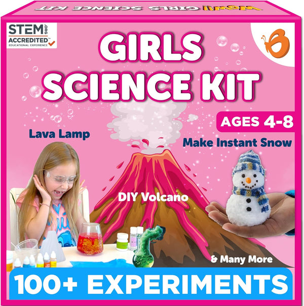 Butterfly EduFields 100+ Girls Science Kit for Kids Ages 4 5 6