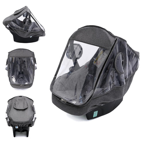 Miracle Baby Car Seat Rain Cover, Universal Infant Car Seat Weather Shield with Storage
