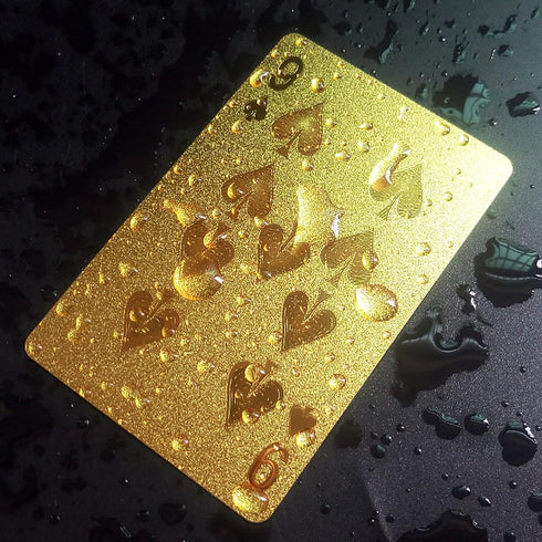 24K Gold Foil Playing Cards Deck, Perfect for Poker, Practical Jokes & Party Gifts for Christmas & Halloween