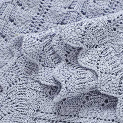 Neiwech Cozy 30x40 Inch Cotton Baby Blanket Knit Soft Lightweight Stroller Crib Nursery Receiving Swaddling Blankets