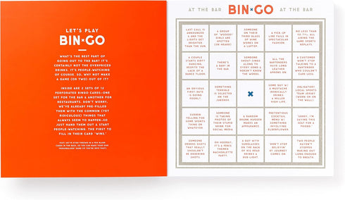 Brass Monkey Bin-go Get A Few Drinks – Game Book with Perforated Bingo Cards for Bars and Restaurants