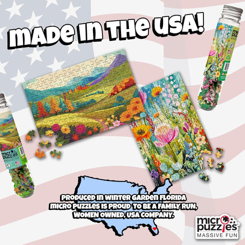 MicroPuzzles “Fields & Flowers” Mini Puzzles for Adults, 2-Pack, 150 Piece, 4” x 6” Inch, Compact Jigsaw Puzzles