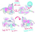 PixieCrush Unicorn Stuffed Animals for Girls Ages 3-8 - Mommy Cat Unicorn with 4 Baby Kittens Plushies