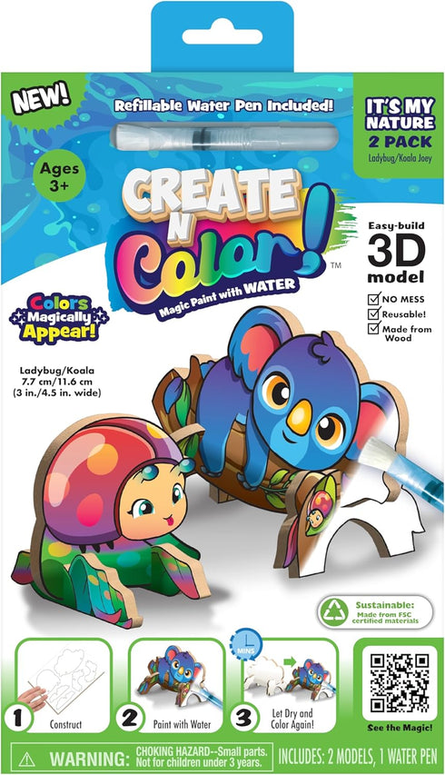 Magic Paint with Water, Mess Free Kids Painting Set, Craft Kit with All Supplies Included (Its My Nature)