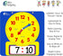 Large Dry Erase Magnetic Teaching Demonstration Clock - Kids Telling Time Learning Clock for Analog and Digital Time,