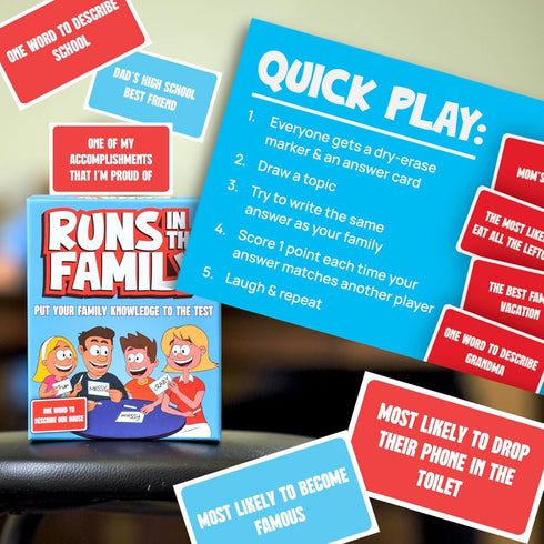 Runs in The Family - Fun Board Games for Family Night, Think Like Your Family Would, Games for Kids & Adults