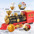 TEMI Train Set for Kids 3-5, Rechargeable Red Train with Steam Engine, Cargo Car, Long Track, Gift for Boys & Girls
