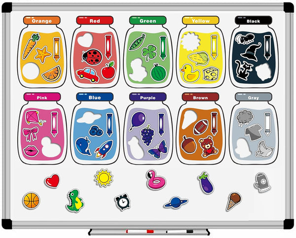 10 Pieces Magnetic Color Recognition Sorting Set, Educational Magnets for Refrigerator, Fine Motor Skills Toys