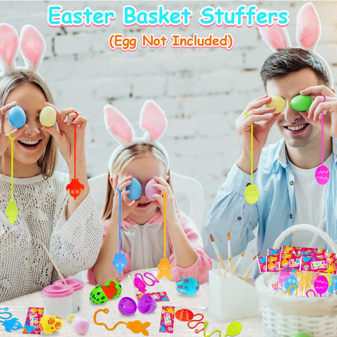 200 Pack,Non Easter Bulk Party Favors Egg Hunt Supplies for Toddler Candy Easter Sticky Hands Basket Pinata Egg