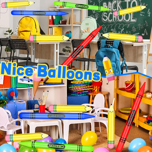 6 4 Pcs Giant Large Inflatable Crayons Hanging Neon Back to School Pencil Crayons Classroom Decoration for Back