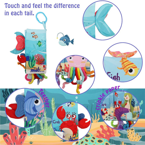 Baby Books 0-6 Months - Crinkle Books for Tummy Time, High Contrast Sensory Toys for Early Learning Gift