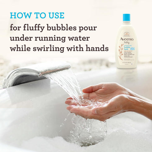 Aveeno Baby Sensitive Skin Bubble Bath with Oat Extract, Tear-Free, 19.2 fl. oz