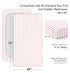 100% Organic Cotton Fitted Sheets for Standard Crib and Toddler Mattresses/Pads, 28” x 52”, Fits Dream On Me, Lullaby,