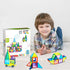 Everplay 61pc Magnet Tile Building Blocks - Magnetic Construction Toy with Car Base, Drawstring Carry Bag for Age 3+